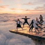 Yoga on clouds for stressy people